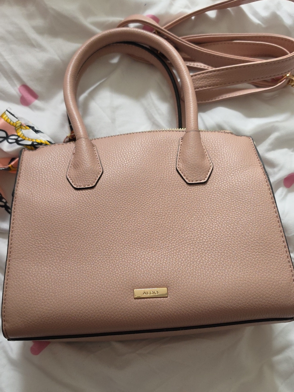 Aldo Blush Pink  Satchel with Gold Hardware With Strap